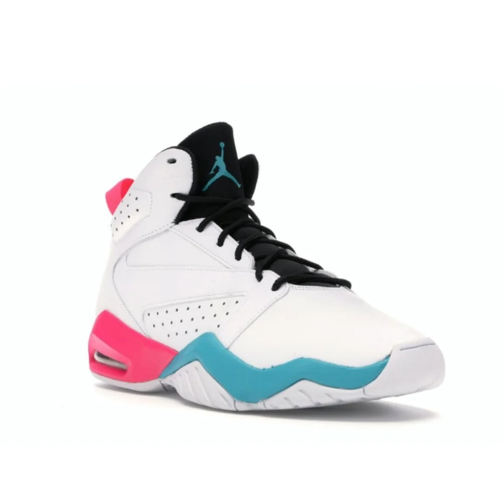 Nike Jordan Lift Off Sneakers in White with Pink and Blue Accents - Picture 1 of 7